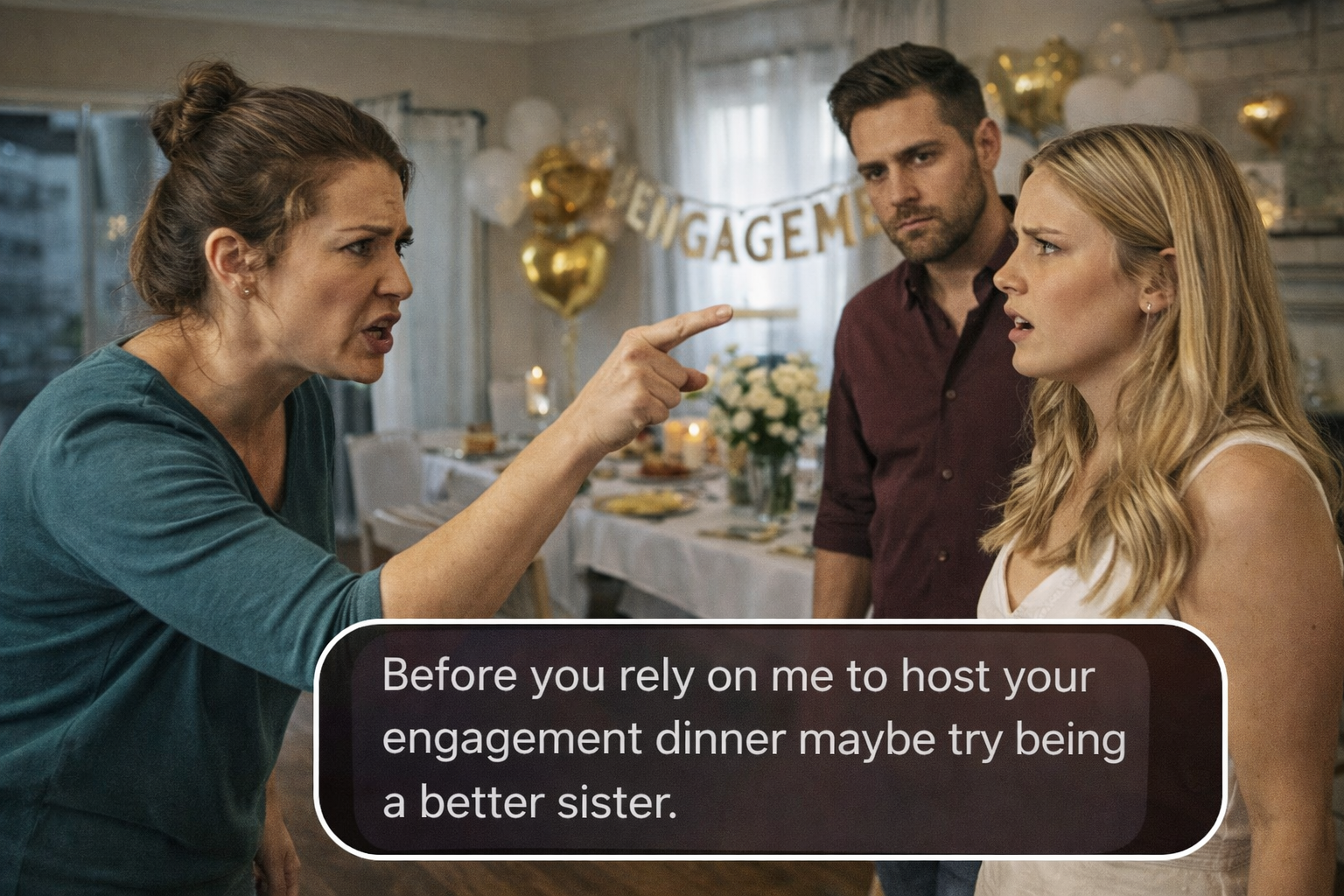 AITA for telling my sister you are selfish and canceling her engagement dinner at my place